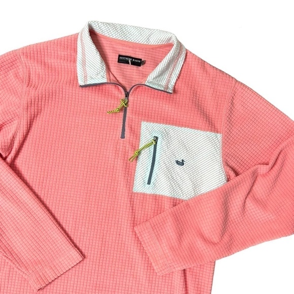 Southern Marsh Pink and Blue Pull Over Sweatshirt Popover 1/2 Zip Size XS - Picture 5 of 16